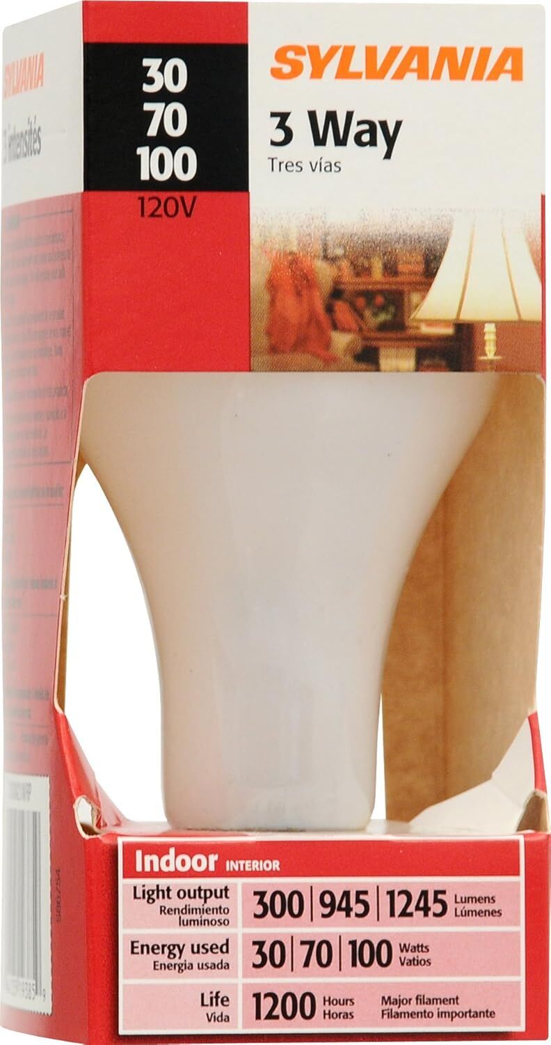 Sylvania A21 70/100/120 Watt Frosted Soft White 3-Way Incandescent Light Bulb