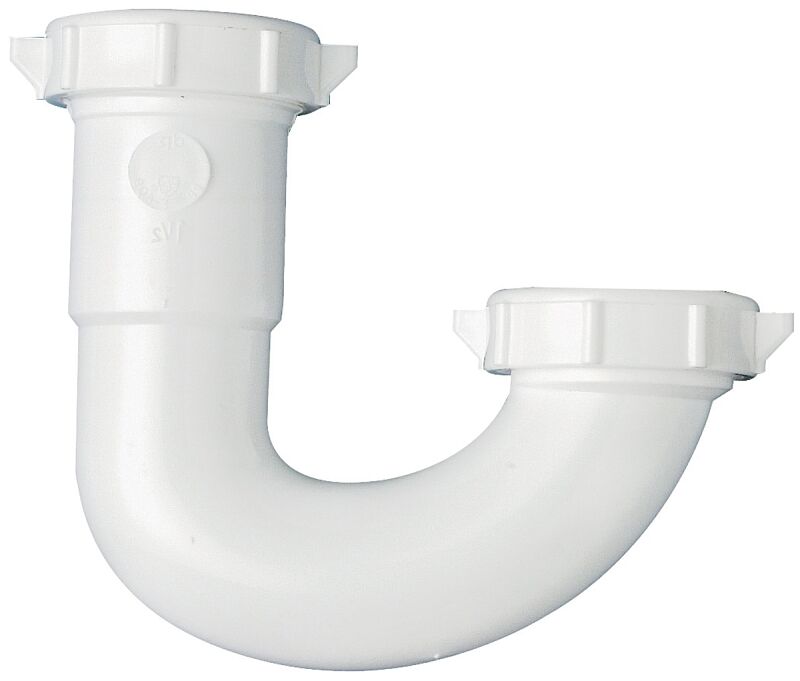 Plumb Pak White Plastic J-Bend, 1 1/2-In Slip x 1 1/2-In Slip Or 1 1/4-In Slip