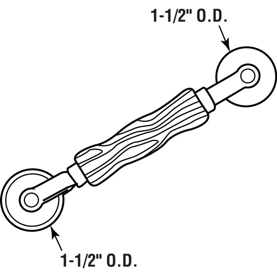 Prime Line Screen Rolling Tool With Wood Handle And Steel Ball Bearing Wheels