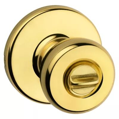 Kwikset Tylo Bed/Bath Polished Brass Door Knob