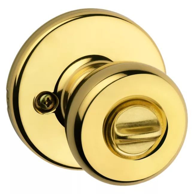 Kwikset Polished Brass Tylo Knob Keyed with Pin & Tumbler