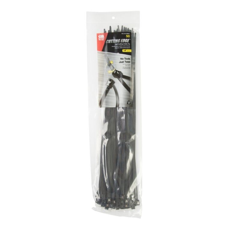 Gardner Bender Black Self Cutting Cable Tie Self Cutting, 14-In, 50-Pk