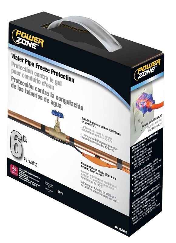 PowerZone Water Pipe Freeze Protection Heat Tape, 6-Ft