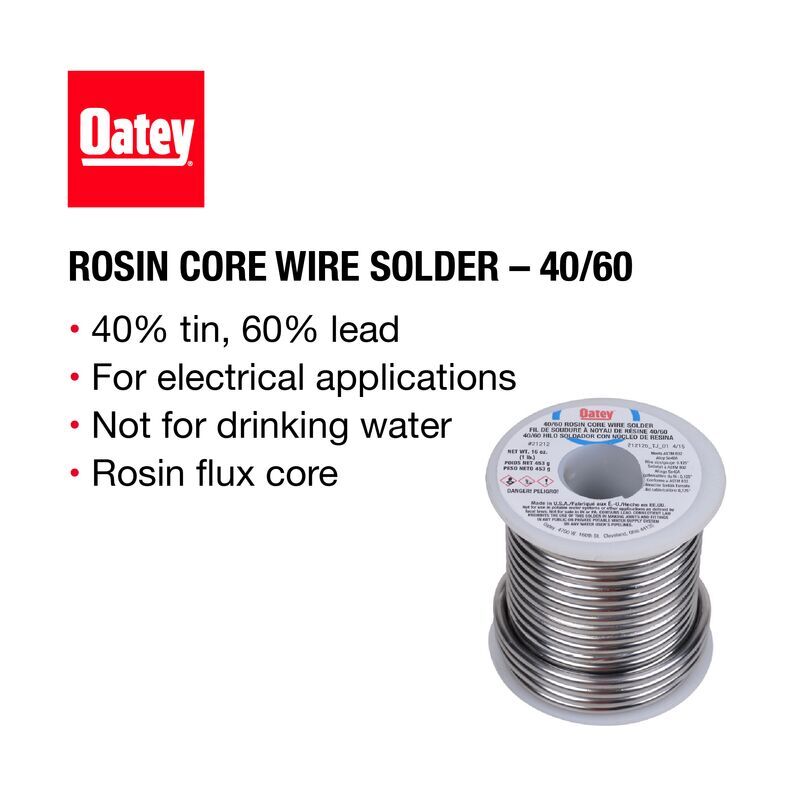 Oatey Rosin Core 60/40 Wire Solder, 0.8-Oz