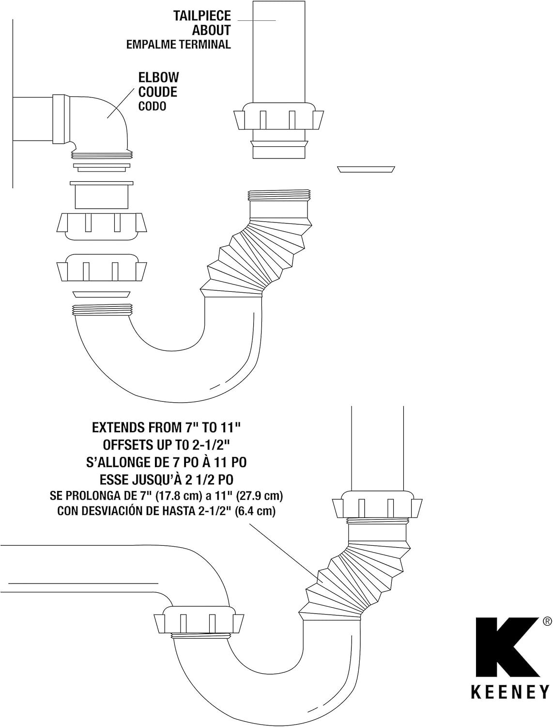 Plumb Pak PP812-55 Flex 'N Fix J Bend, 1 1/2-In