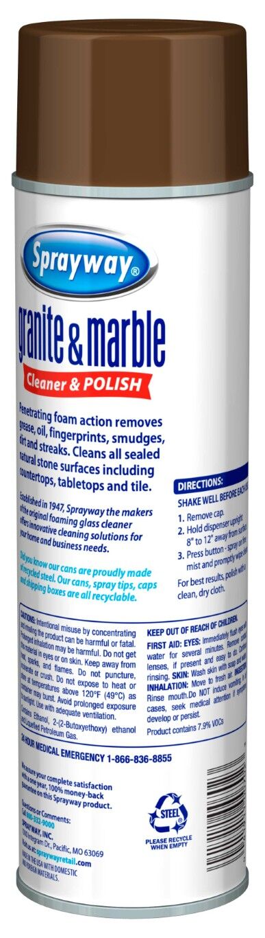 Sprayway Granite & Marble Aerosol Spray Cleaner, 19-Oz