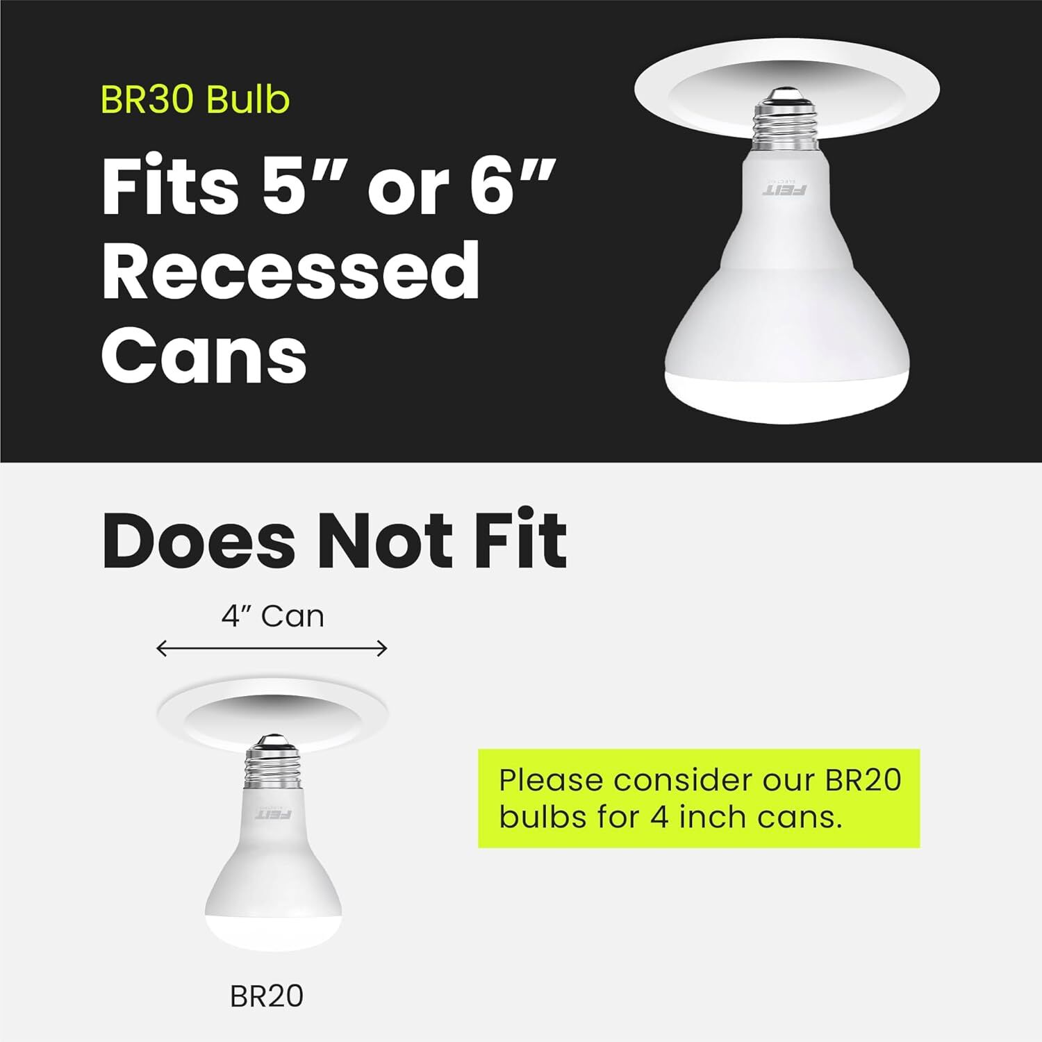 Feit Electric LED BR30 Light Bulbs, 65-W