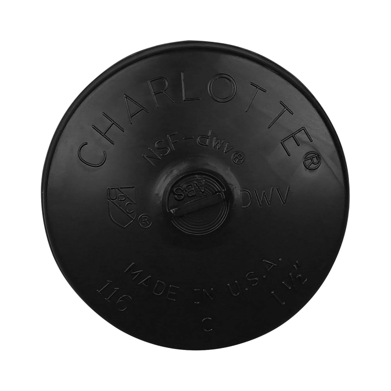 Charlotte Pipe ABS DWV Pipe Cap, 1 1/2-In Hub