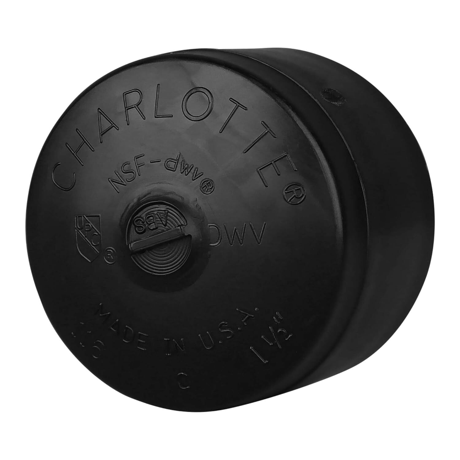 Charlotte Pipe ABS DWV Pipe Cap, 1 1/2-In Hub