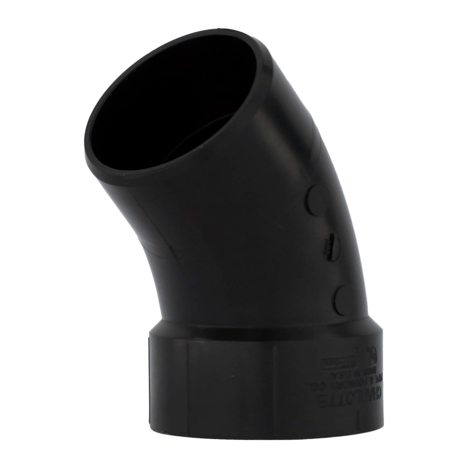 Charlotte Pipe ABS DWV 45° Street Elbow, 3-In Hub x 3-In Spigot