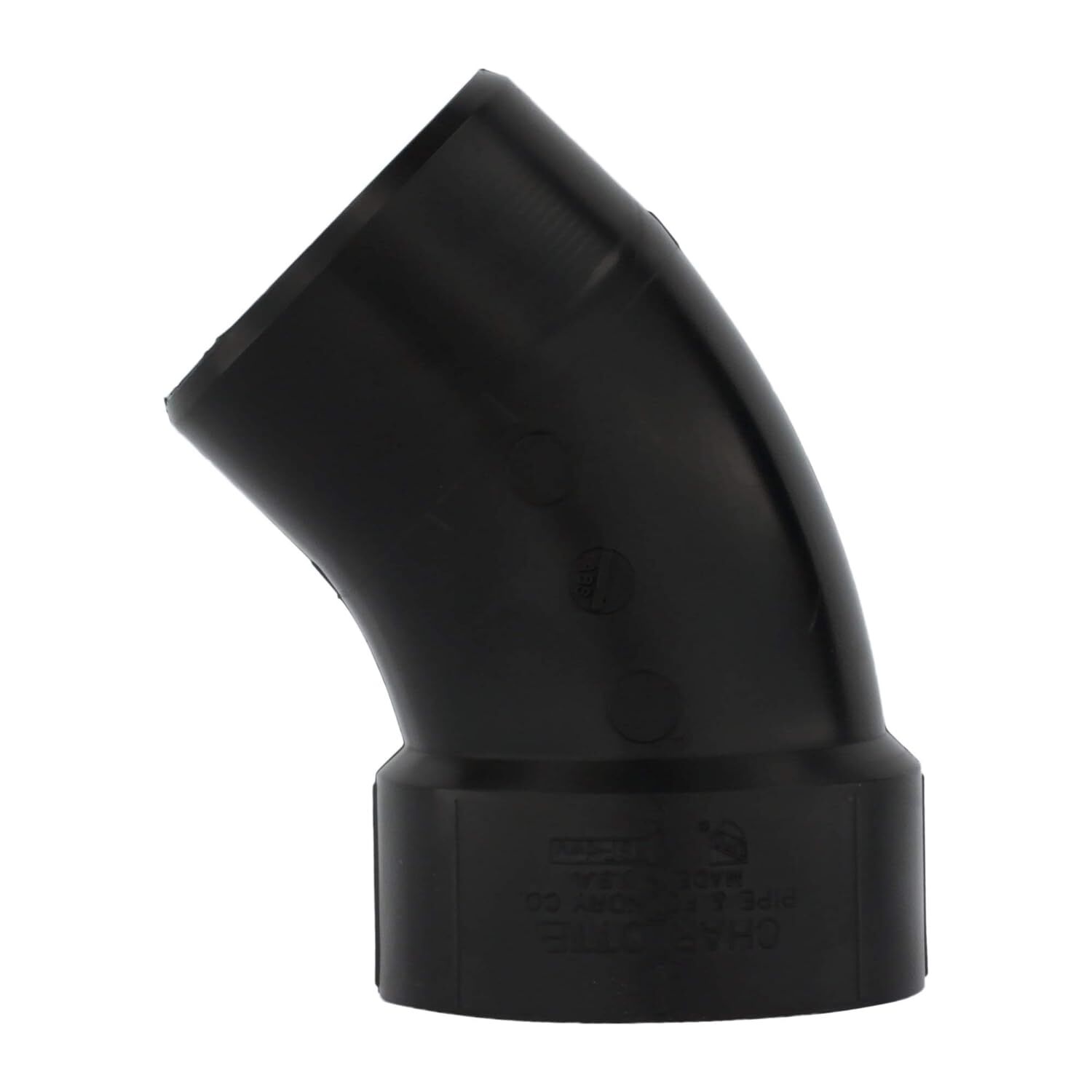 Charlotte Pipe ABS DWV 45° Street Elbow, 3-In Hub x 3-In Spigot
