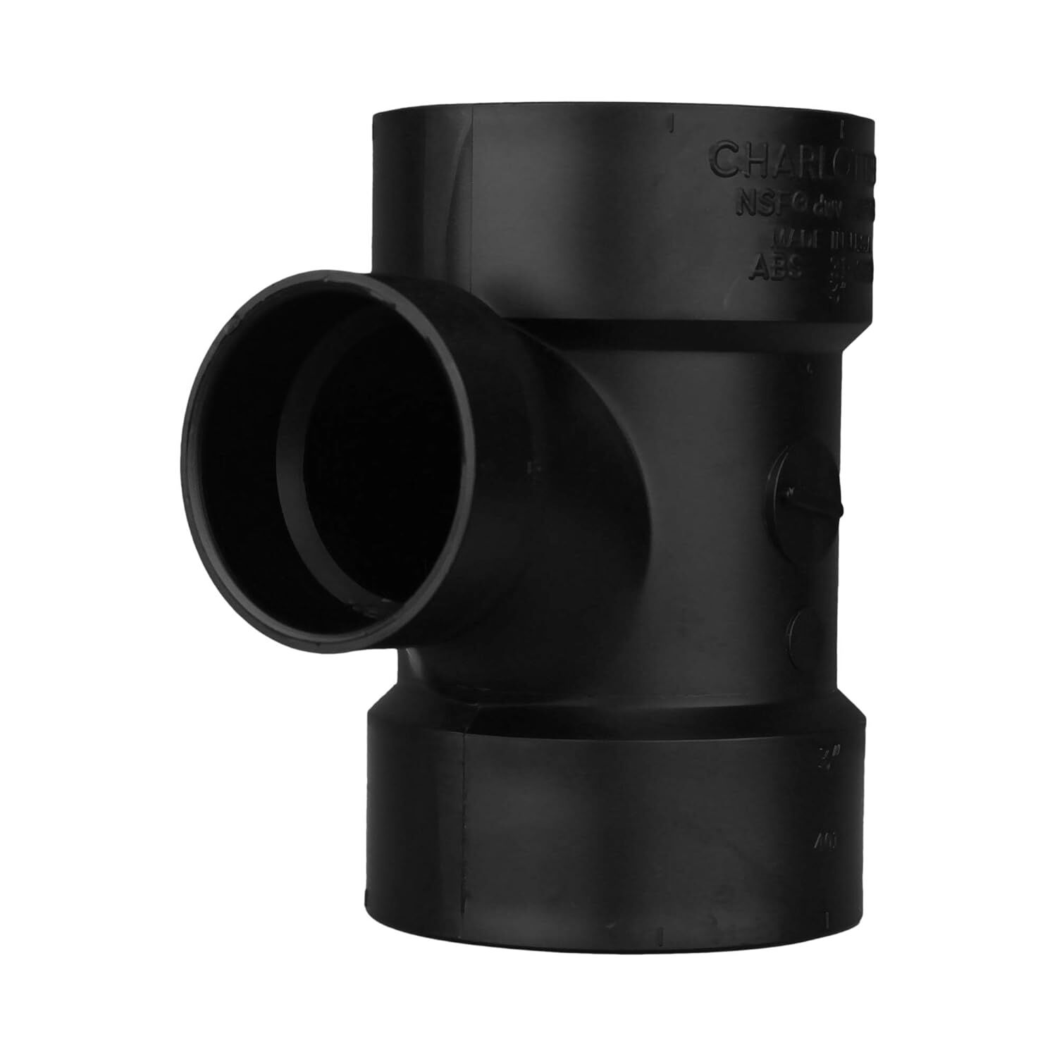 Charlotte Pipe ABS DWV Sanitary Reducing Tee, 3-In Hub x 3-In Hub x 2-In Hub