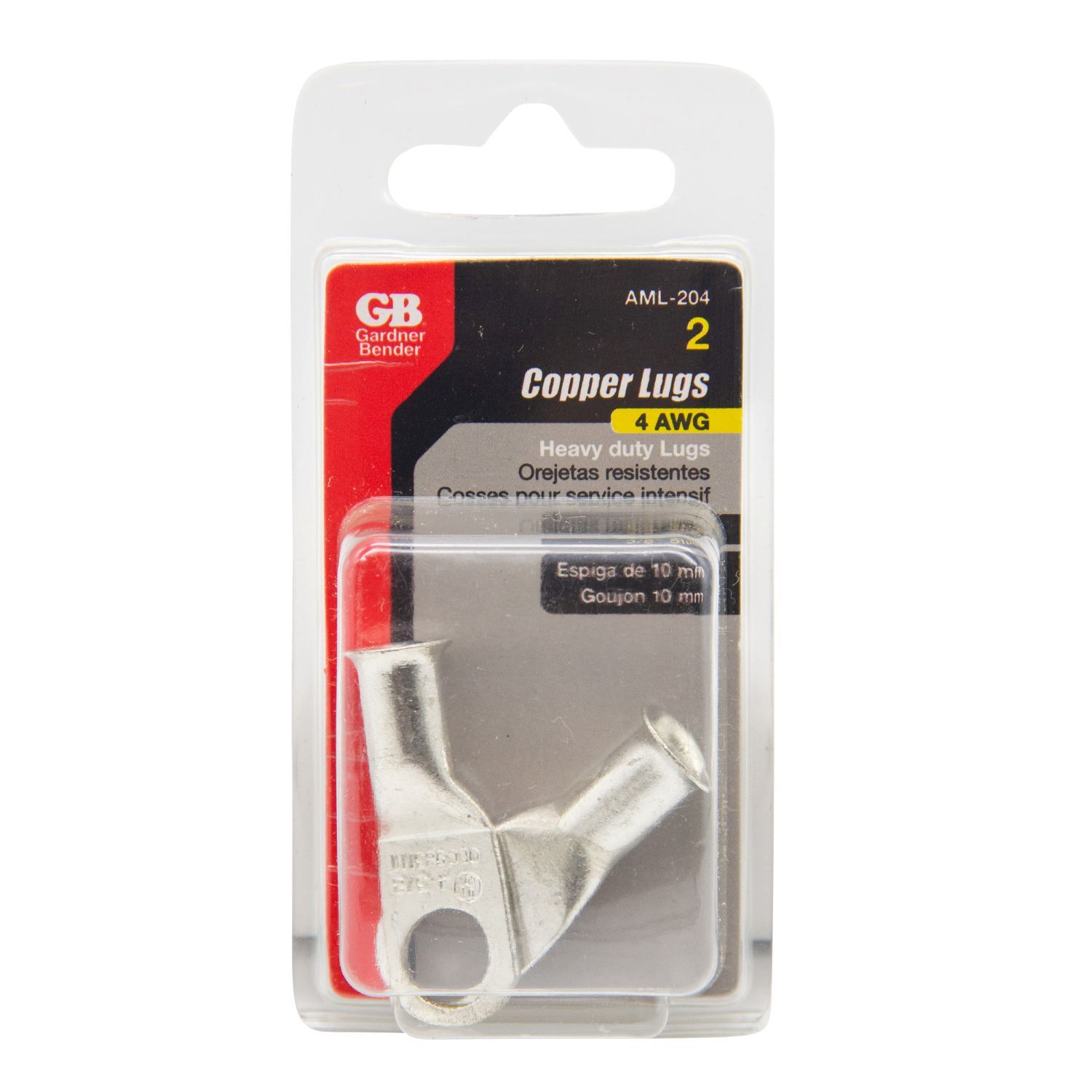 Gardner Bender Lug Heavy-duty Plated 3/8-In Stud 4 AWG, 2-Pk