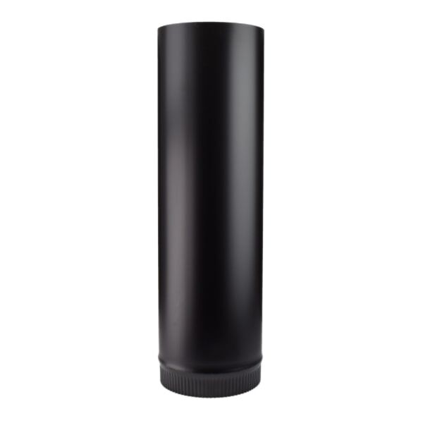 Imperial Snaplock Matt Black Stove Pipe, 6 X 48-In, 24-Ga