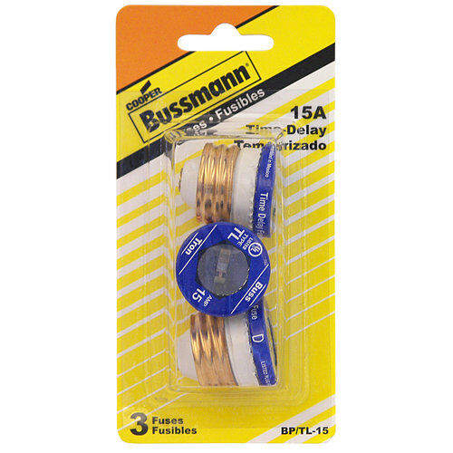 Eaton BP/TL-15 Plug Fuse, 3-Pk