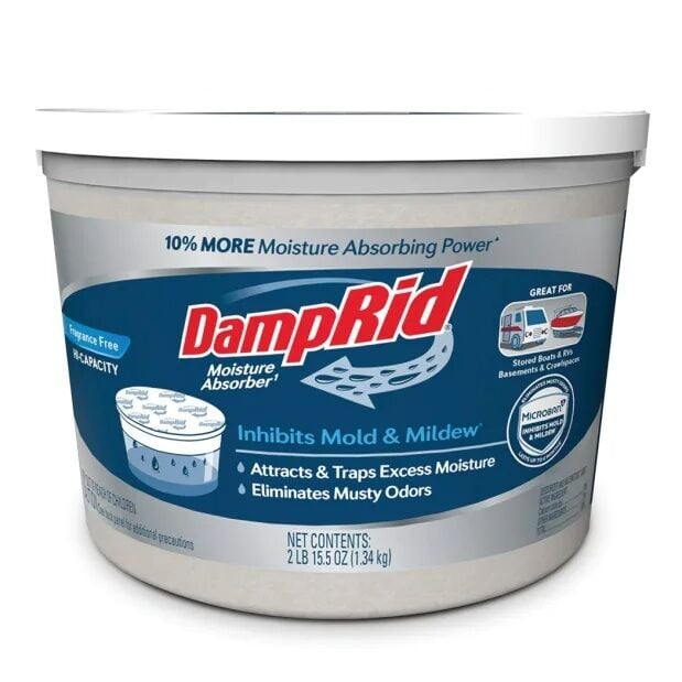 DampRid Refillable Fragrance Free Moisture Absorber Tub, 2-Lb