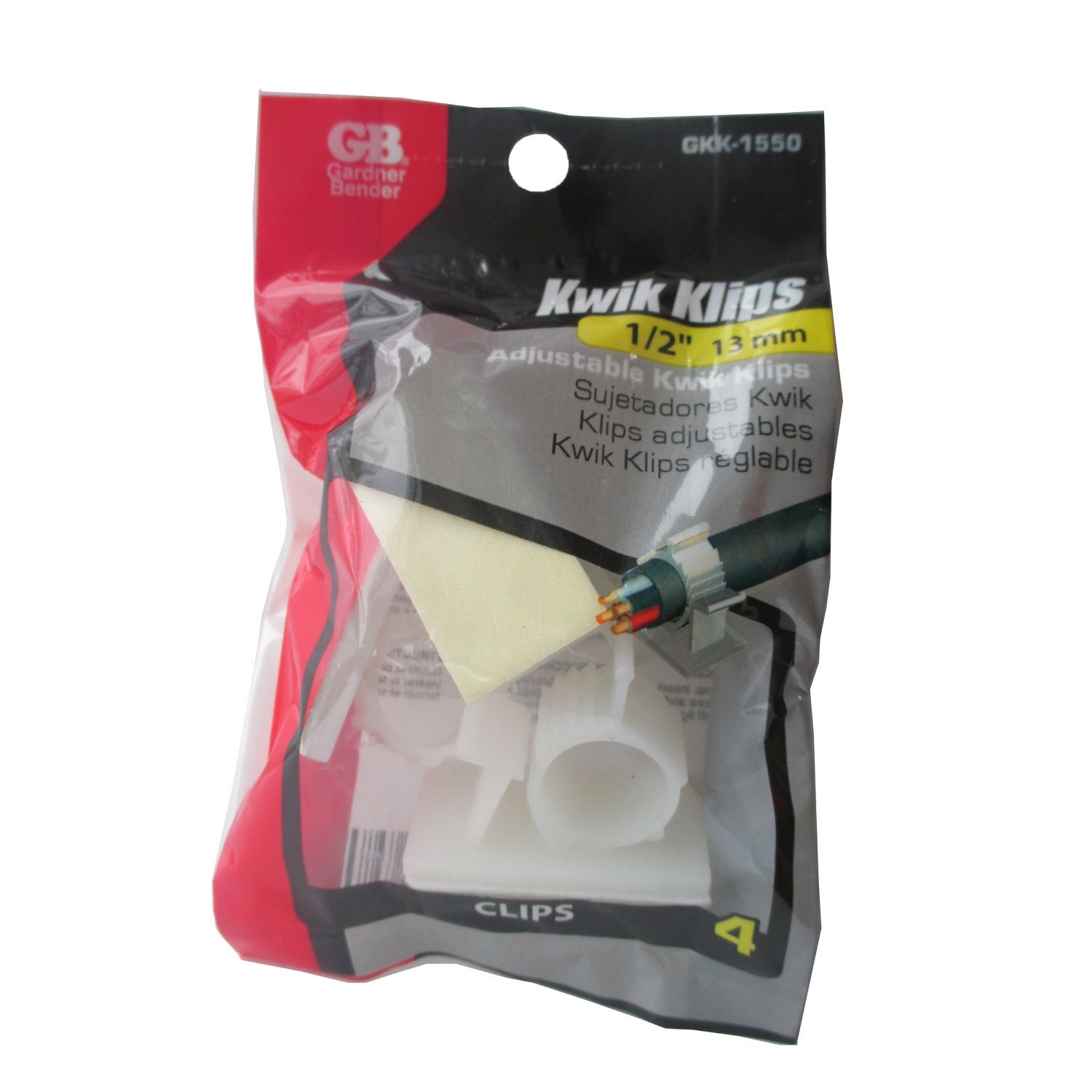 Gardner Bender Plastic Kwik Clips, 1/2-In, 4-Pk