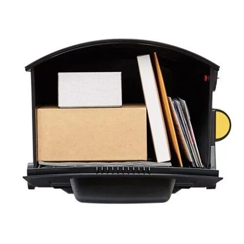 Architectural Mailboxes Patriot Large Post Mount Black Mailbox, 9.5-In x 12 2/5-In x 21 3/10-In