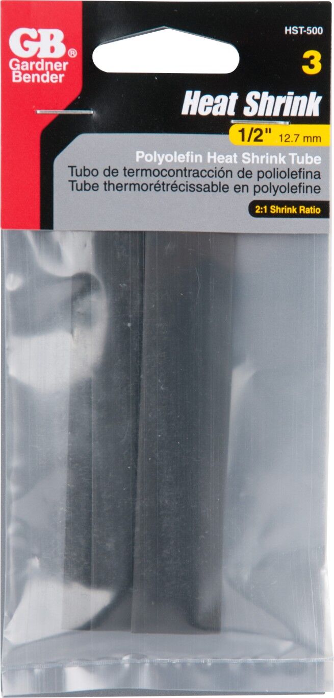 Gardner Bender Heat Shrink Tubing, 1/2-In, 3-Pk
