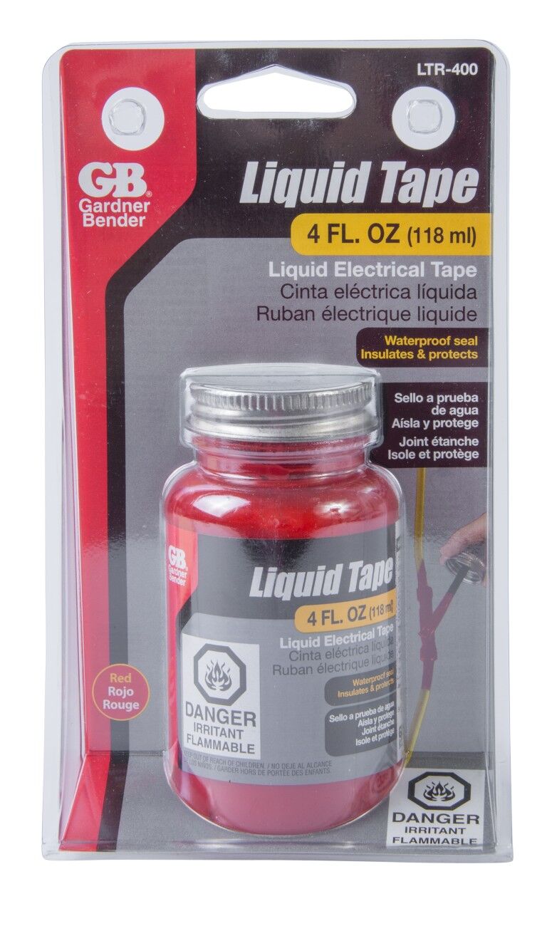 Gardner Bender Red Liquid Electrical Tape Waterproof Seal With Brush, 4-Oz