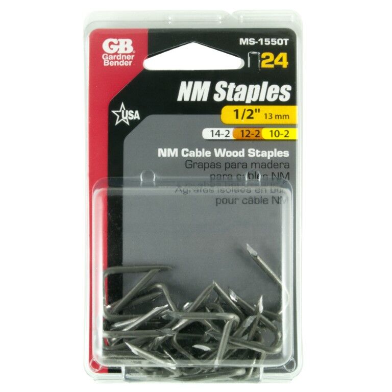 Gardner Bender Graphite Metal Staples, 1/2-In, 24-Pk