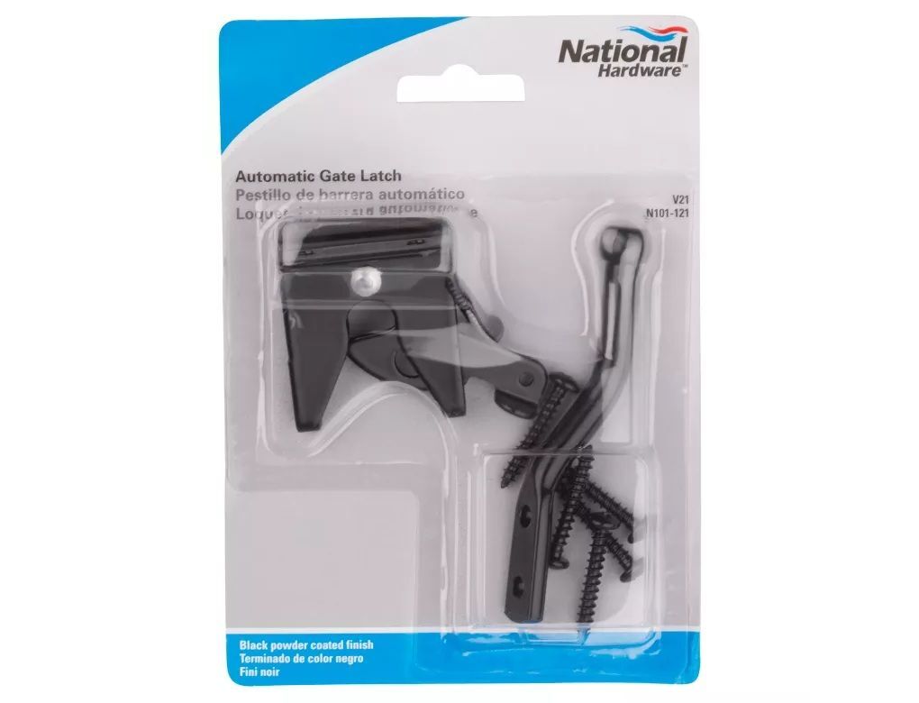 National Hardware Black Automatic Gate Latch