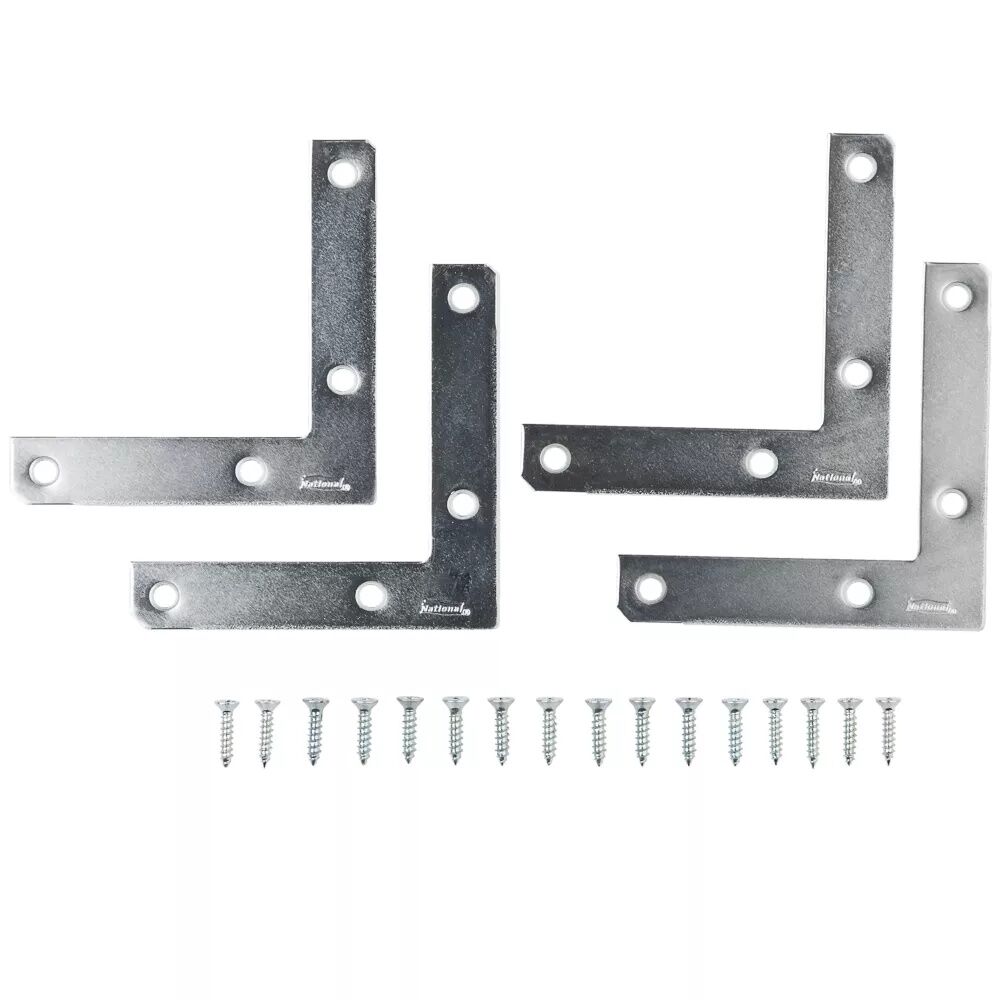 National Hardware Zinc Plated Corner Brace, 4-In X 3/4-In
