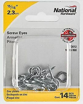 National Hardware Zinc Plated Screw Eyes
#114, 15/16-In