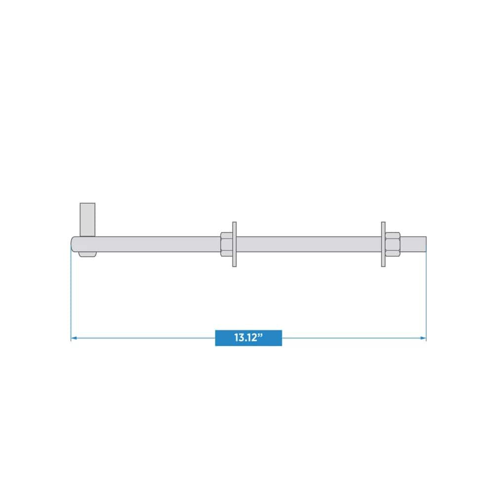 National Hardware Zinc Plated Bolts Hook, 5/8-In X 12-In