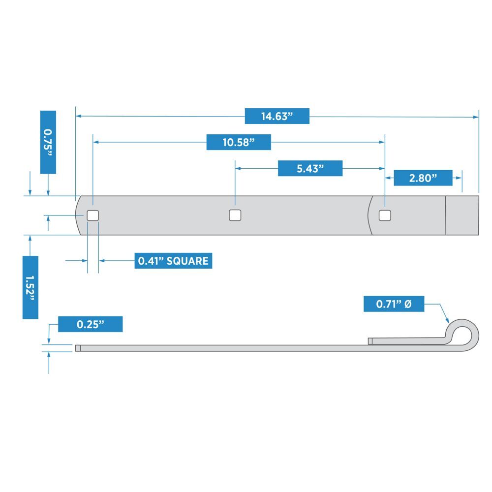 National Hardware Zinc Plated Hinge Strap, 14-In