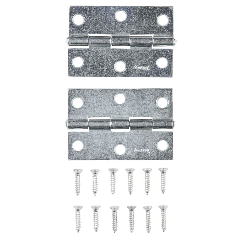 National Hardware Zinc Plated Non-Removable Pin Hinge, 2 1/2-In, 2-Pk
