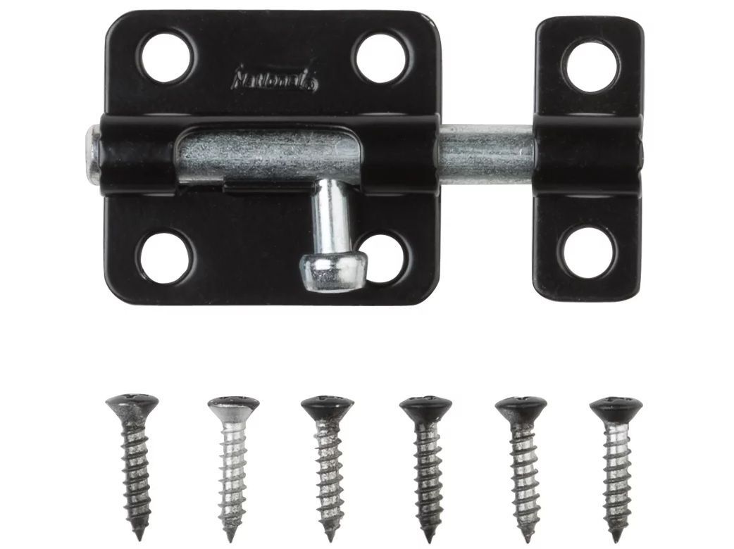 National Hardware Black Barrel Bolt, 2-1/2-In