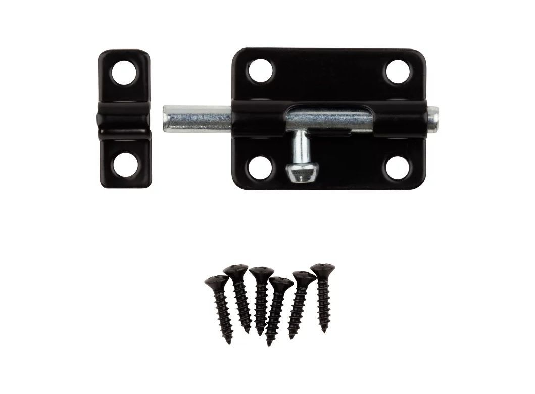 National Hardware Black Barrel Bolt, 3-In