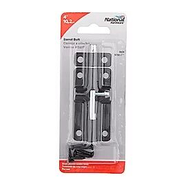National Hardware Black Barrel Bolt, 4-In