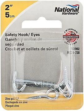 National Hardware Zinc Plated Safety Hook & Eye, 2-In