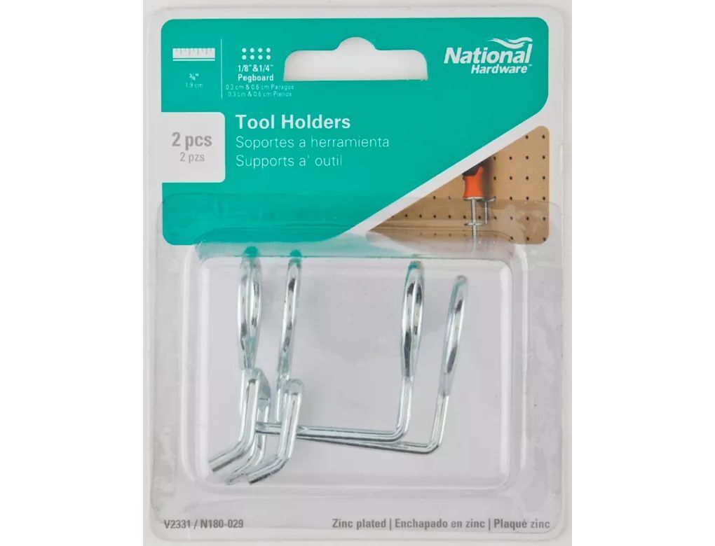 National Hardware Zinc Plated Tool Holders, 2-Pk