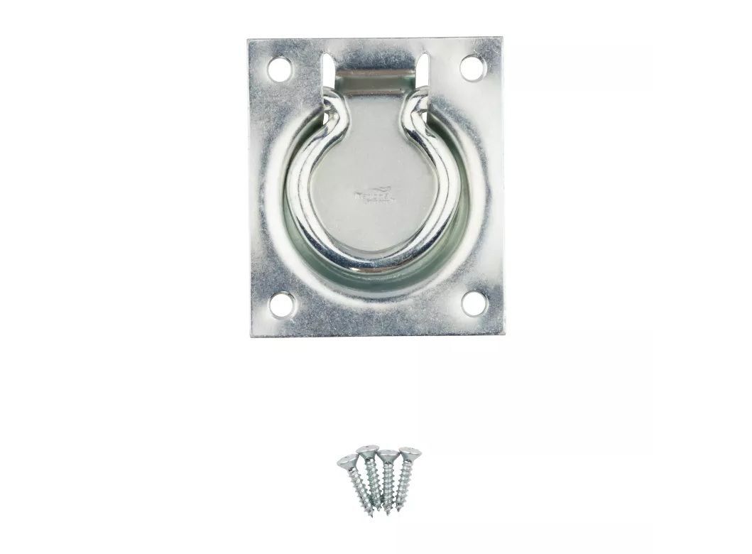 National Hardware Zinc Plated Flush Ring Pull, 3-In x 3-1/2-In