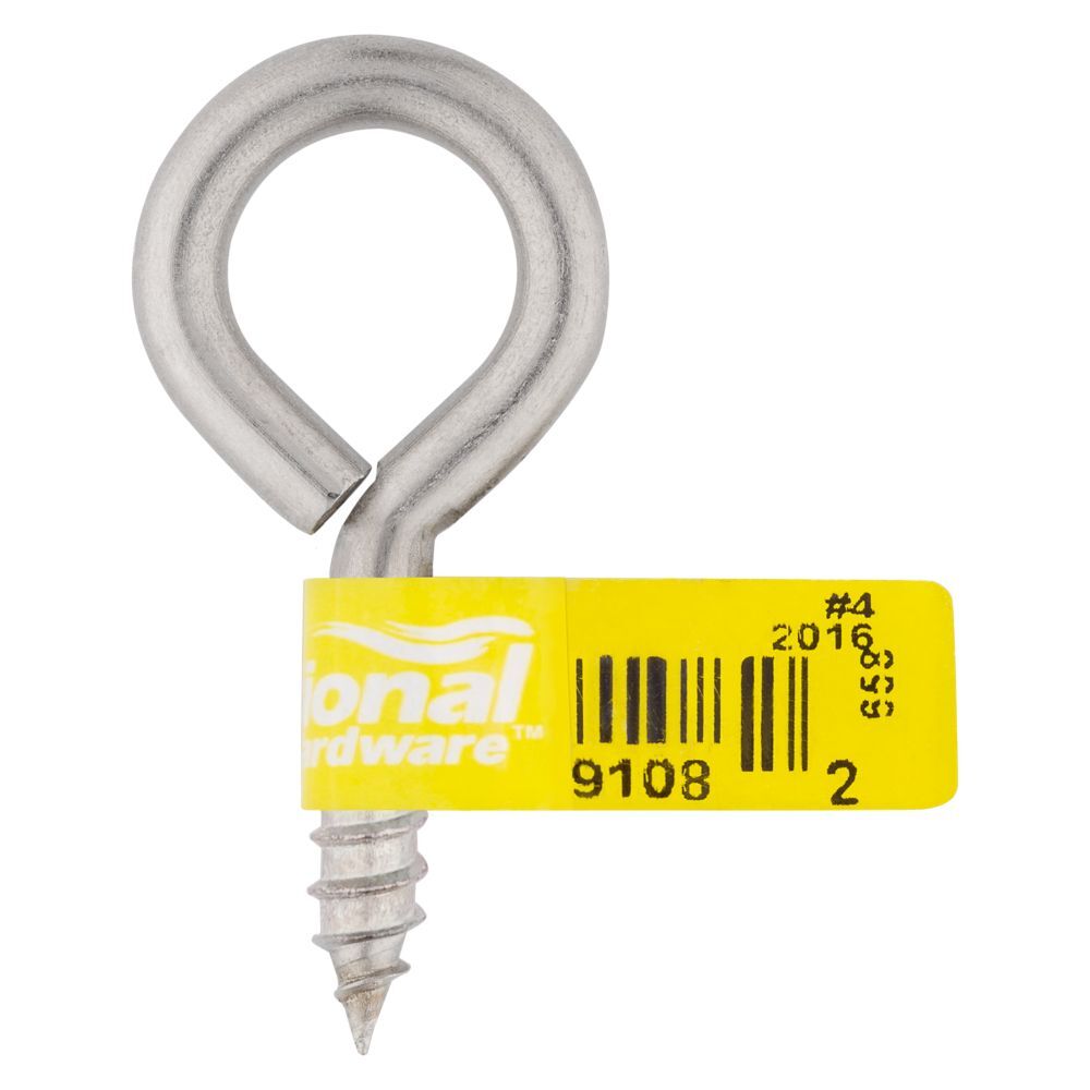 National Hardware Stainless Steel Screw Eye, #4 x 2 3/16-In