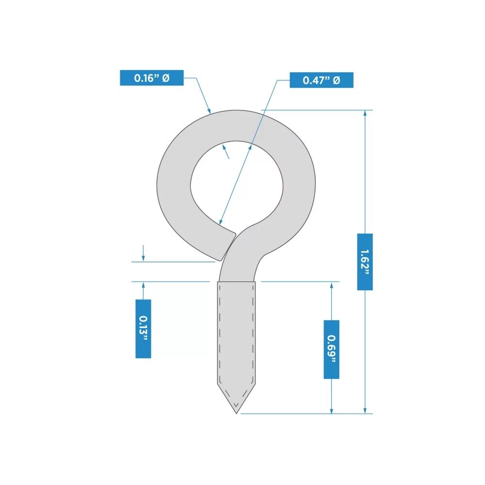 National Hardware Stainless Steel Screw Eyes #8, 1 5/8-In