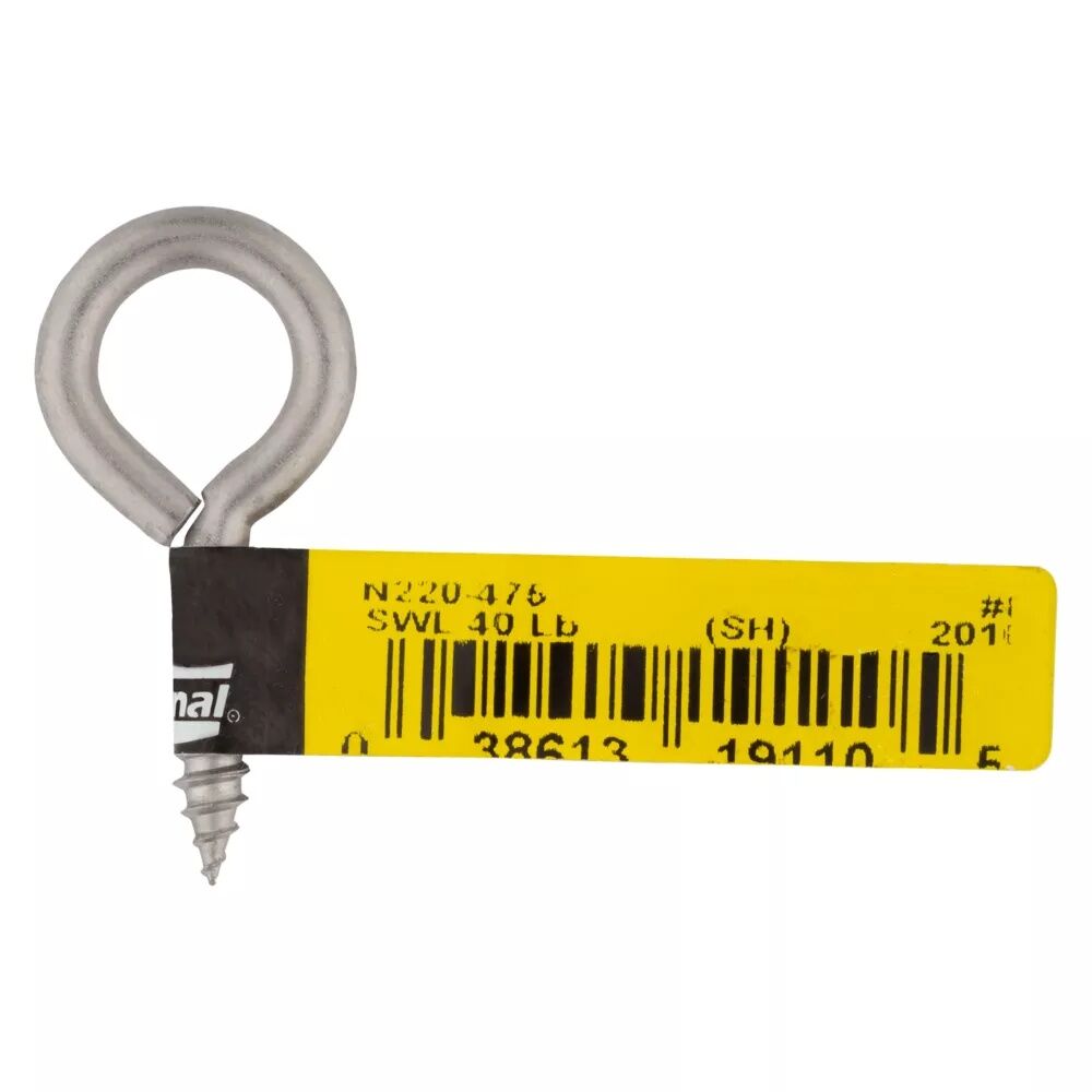 National Hardware Stainless Steel Screw Eyes #8, 1 5/8-In