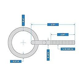 National Hardware Zinc Plated Ring With Eye Bolt, 3/8-In X 3-3/4-In