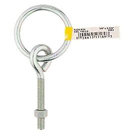 National Hardware Zinc Plated Ring With Eye Bolt, 3/8-In X 3-3/4-In
