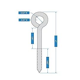 National Hardware Stainless Steel Lag Screw Eyes, 5/16 X 4-In