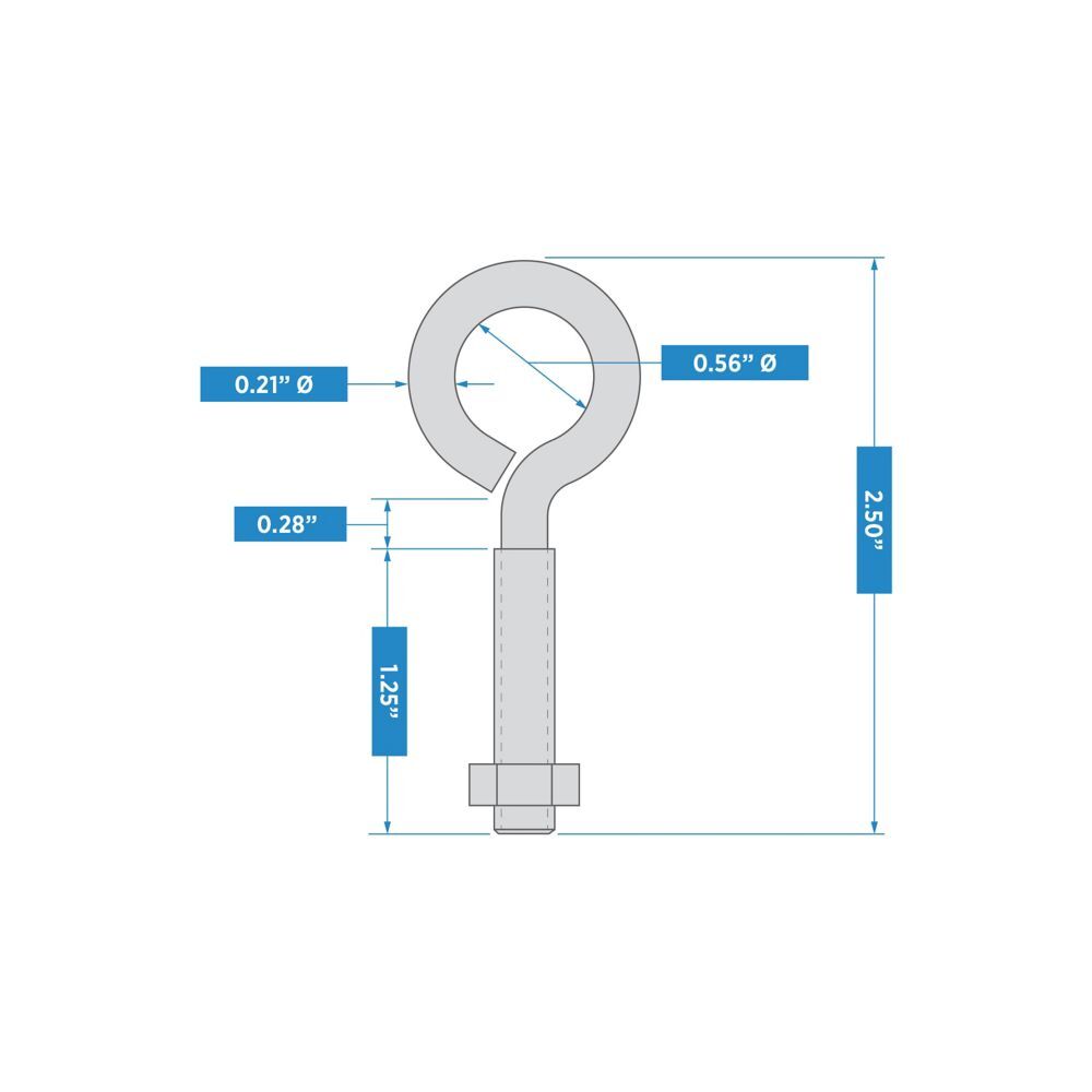 National Hardware Stainless Steel Eye Bolt, 1/4-In x 2 1/2-In