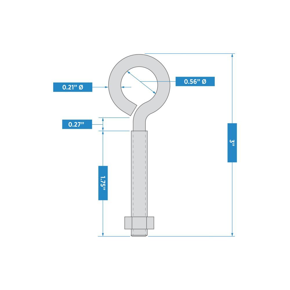 National Hardware Stainless Steel Eye Bolt, 1/4-In x 3-In