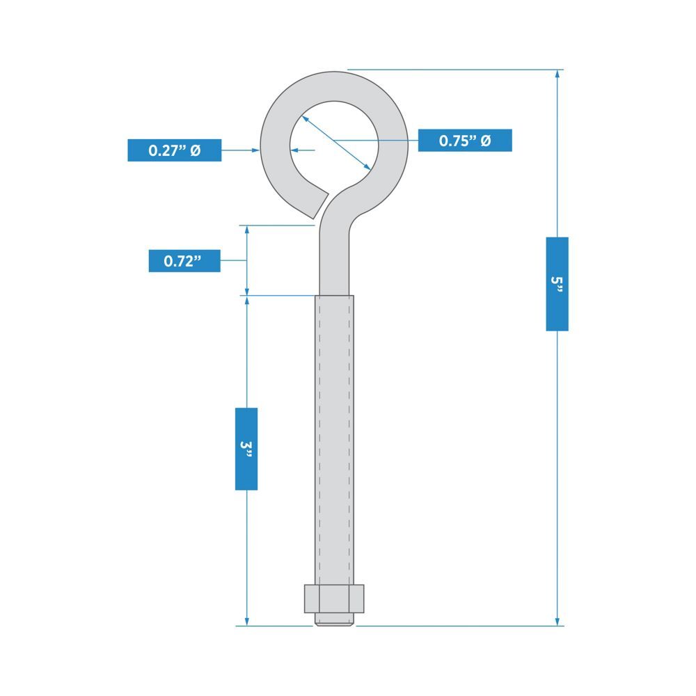 National Hardware Stainless Steel Eye Bolt, 5/16-In x 5-In