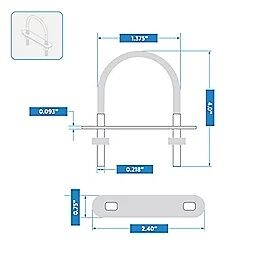 National Hardware Zinc Plated U-Bolt, #146-1/4 X 1 3/8 X 4-In