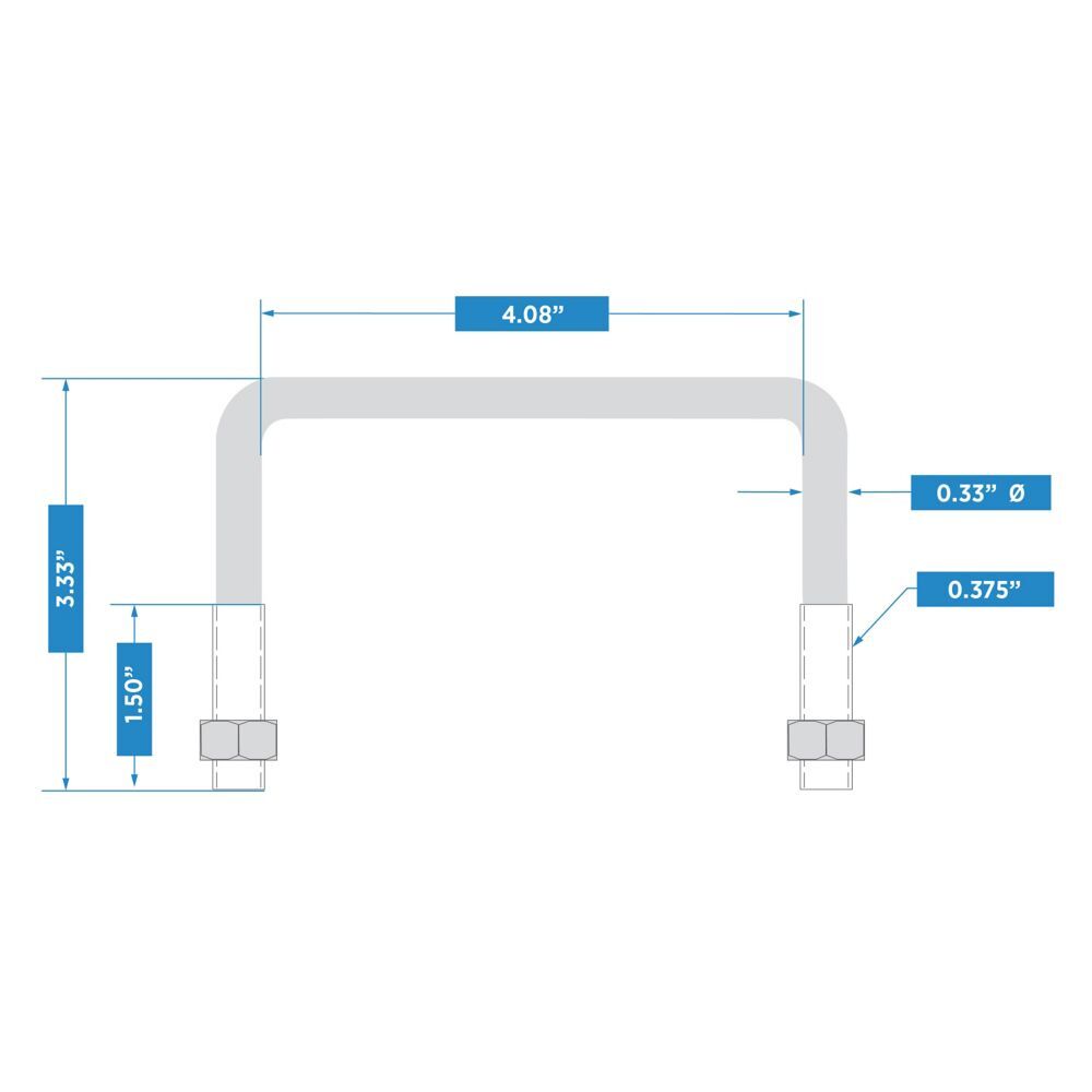National Hardware Zinc Plated Square U Bolt, #673 - 3/8-In x 4-In x 3-In