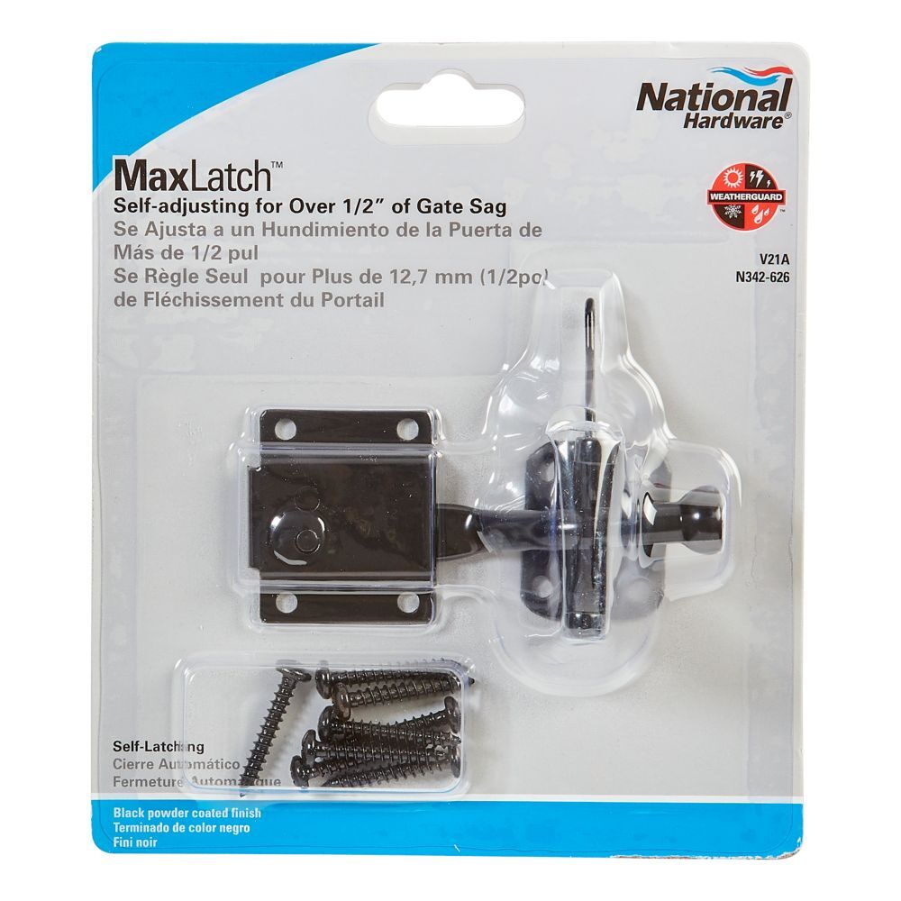 National Hardware Black MaxLatch, 4-In