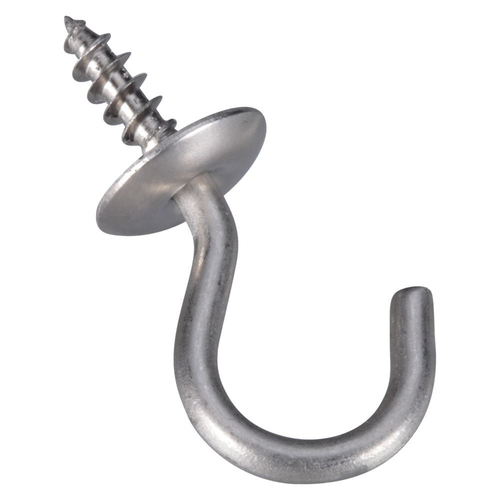 National Hardware Stainless Steel Cup Hooks, 3/4-In, 4-Pk